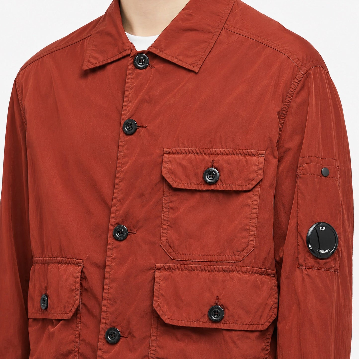 Cp Company 013A Chrome-R Full Button Lens Overshirt In Sable