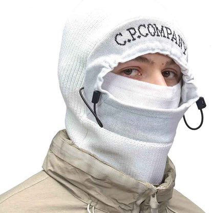 Cp Company Extra Fine Merino Wool Balaclava in White