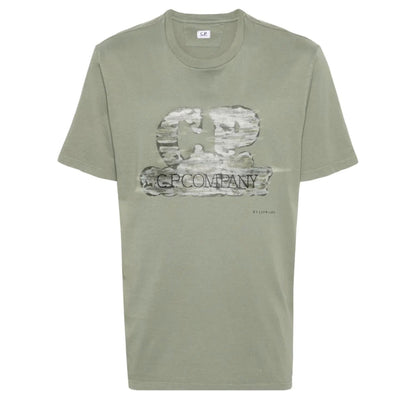 Cp Company 299A Artisinal Logo T-Shirt In Agave Green