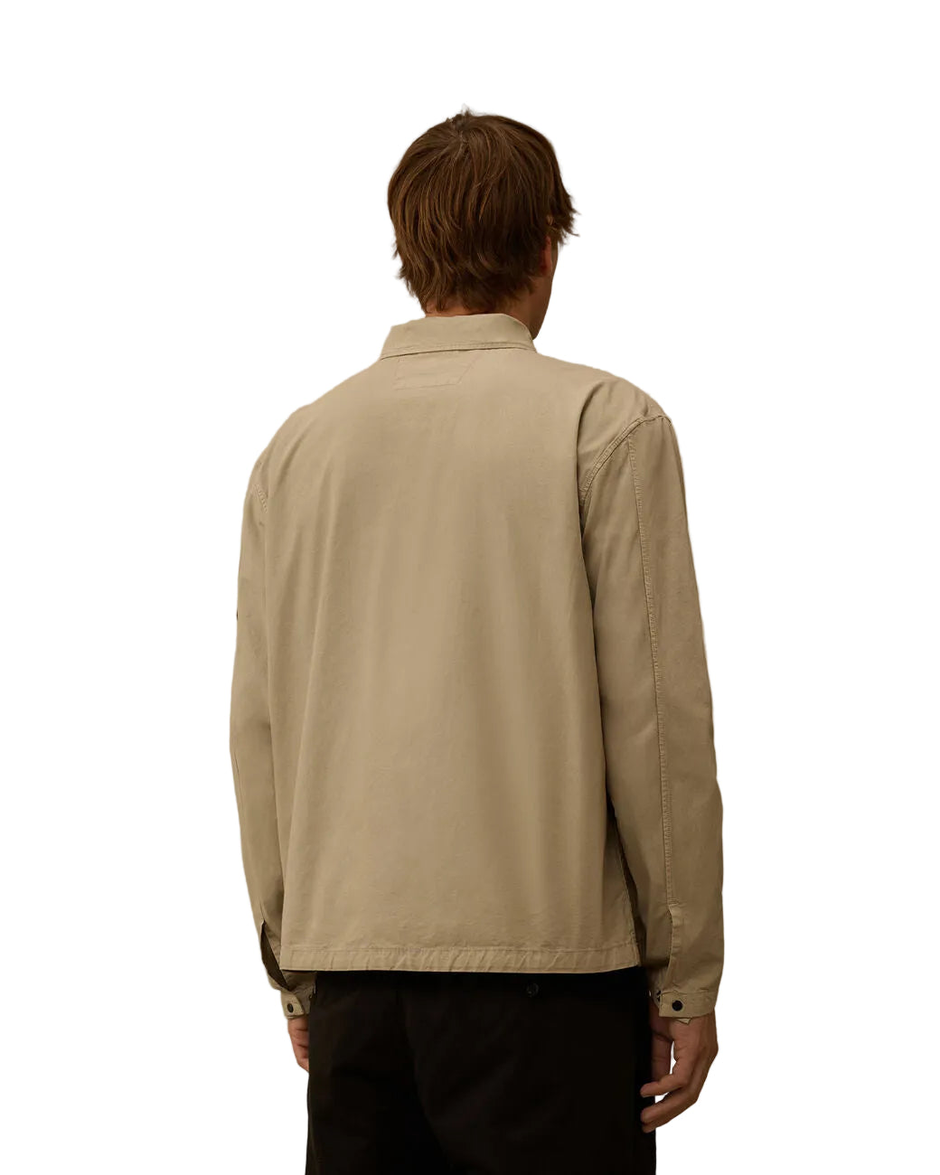 Cp Company Microreps Peached Lens Overshirt In London Fog Grey
