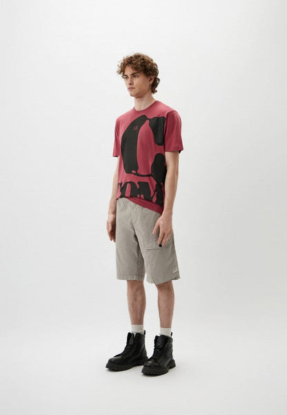 Cp Company 144A 30/1 Jersey Wrap Graphic Logo T-Shirt In Red Bud