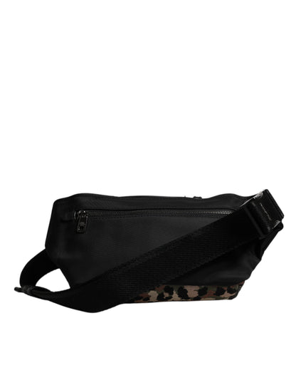 Dolce & Gabbana Multicolor Leopard DG Logo Belt Waist Fanny Pack Bag