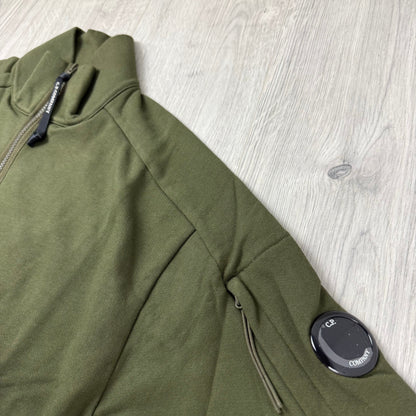 CP Company Raised Fleece Zip Sweatshirt - Ivy Green