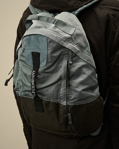 Cp Company 230A Nylon B Rounded Logo Rucksack In Stormy Weather