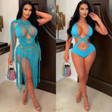 Load image into Gallery viewer, Bahia monokini/ tassel dress set (Black)
