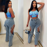Load image into Gallery viewer, Star ripped jeans (Blue)