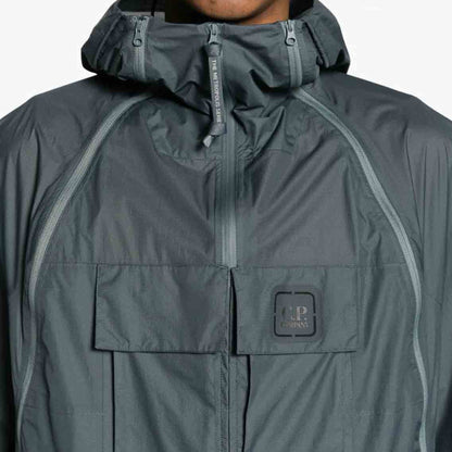 Cp Company Metropolis Nylon Pertex Lightweight Hooded Jacket in Turbulence Grey