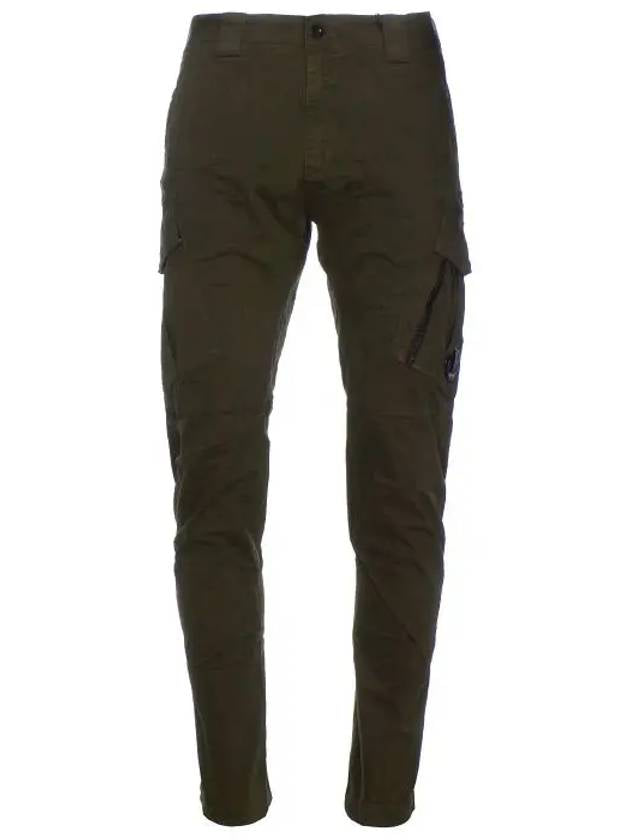 Cp Company 124A Stretch Satin Lens Cargo Pants In Ivy Green