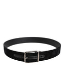 Load image into Gallery viewer, Dolce &amp; Gabbana Black Cotton Silver Metal Buckle Belt