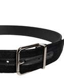 Load image into Gallery viewer, Dolce &amp; Gabbana Black Cotton Silver Metal Buckle Belt