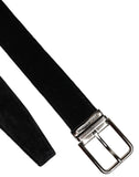 Load image into Gallery viewer, Dolce &amp; Gabbana Black Cotton Silver Metal Buckle Belt