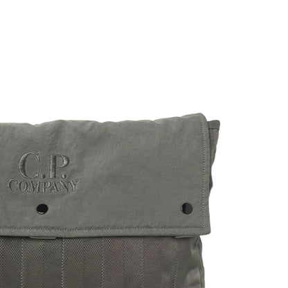 Cp Company Logo Herringbone Messenger Bag In Smoked Pearl with Certilogo