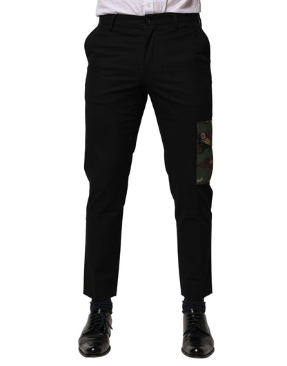 Dolce & Gabbana Black Cotton Cargo Dress Men Pants