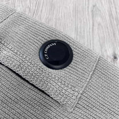 CP Company Chenille Knit Polo - Flint Grey