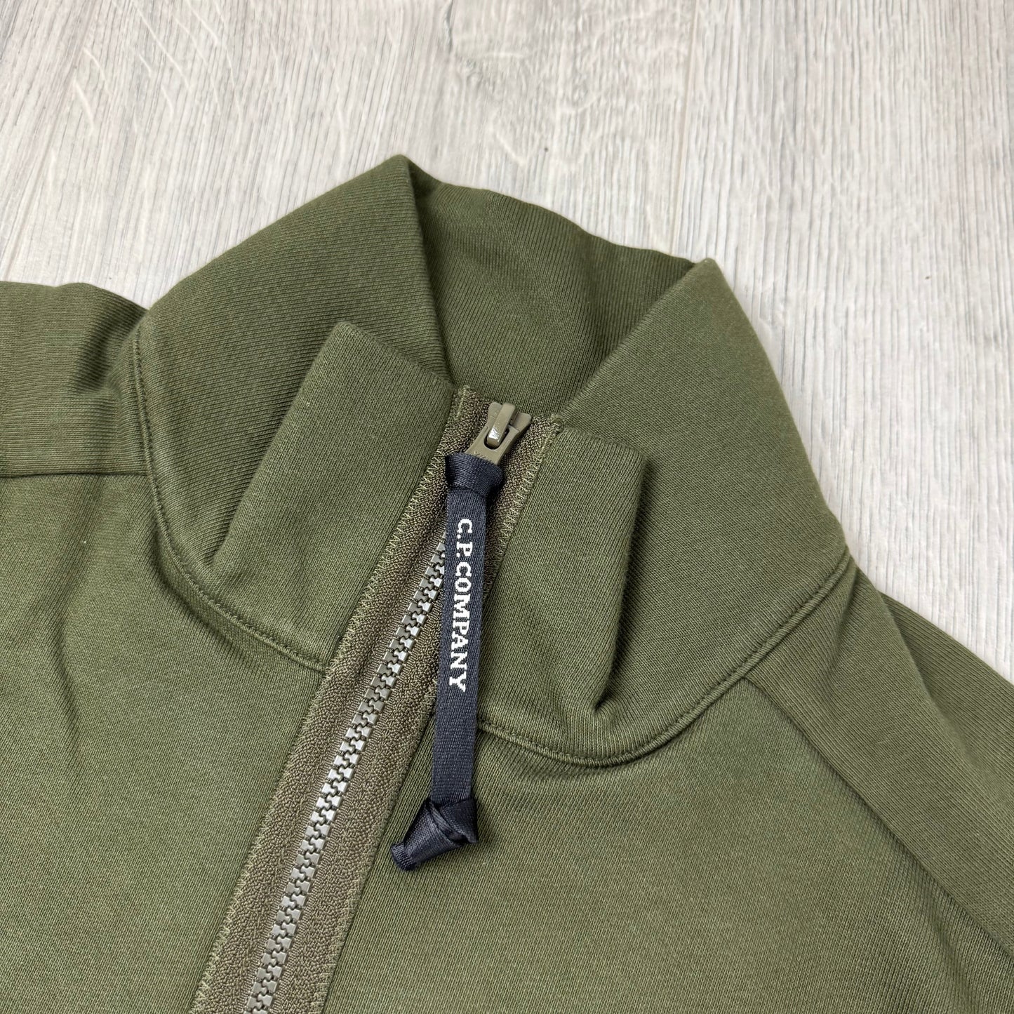 CP Company Raised Fleece Zip Sweatshirt - Ivy Green
