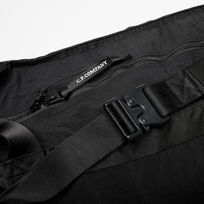 Cp Company Plain Paper Touch Zipped Logo Bag In Black with Certilogo