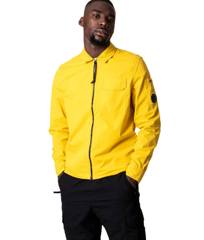 Cp Company Gabardine Zip Overshirt In Golden Nugget