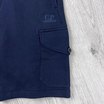 CP Company Raised Fleece Jersey Shorts - Navy