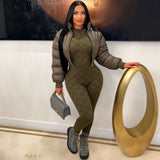 Load image into Gallery viewer, Chevron bomber jacket (Olive)