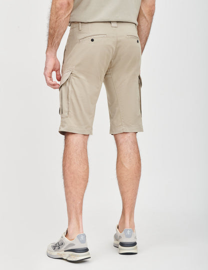 Cp Company 116A Satin Stretch Cargo Shorts In Vintage Khaki