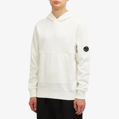 Cp Company 16cm Diagonal Raised Lens Overhead Hoodie In White