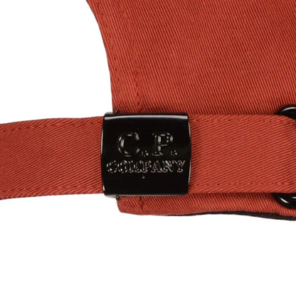 Cp Company Gabardine Logo Cap In Red