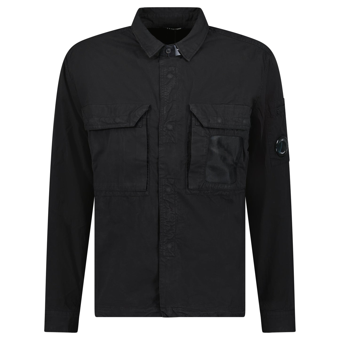 Cp Company 142A Organic Cotton Gabardine Overshirt In Black