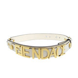 Load image into Gallery viewer, Versace Fendace Fendi 8 C0662 Leather Metal White Gold Belt 1891