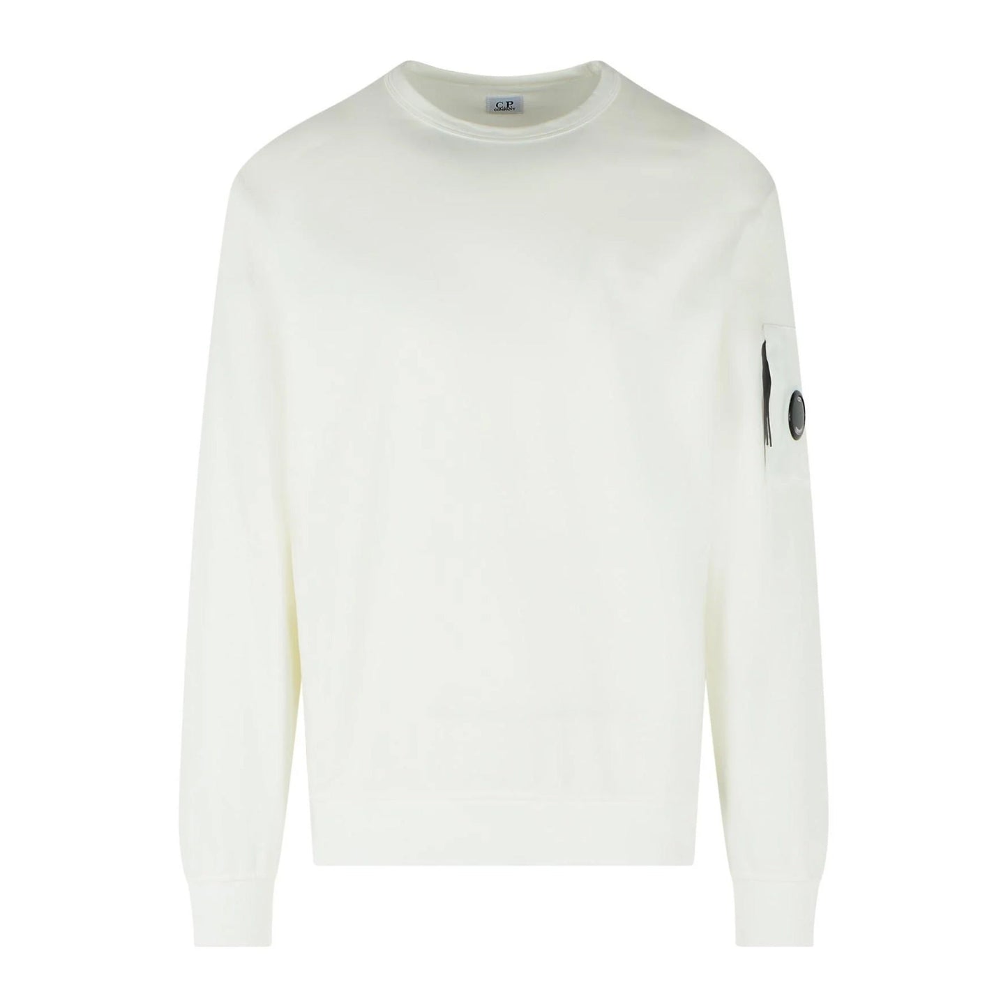 Cp Company 019A Light Fleece Lens Sweatshirt In White