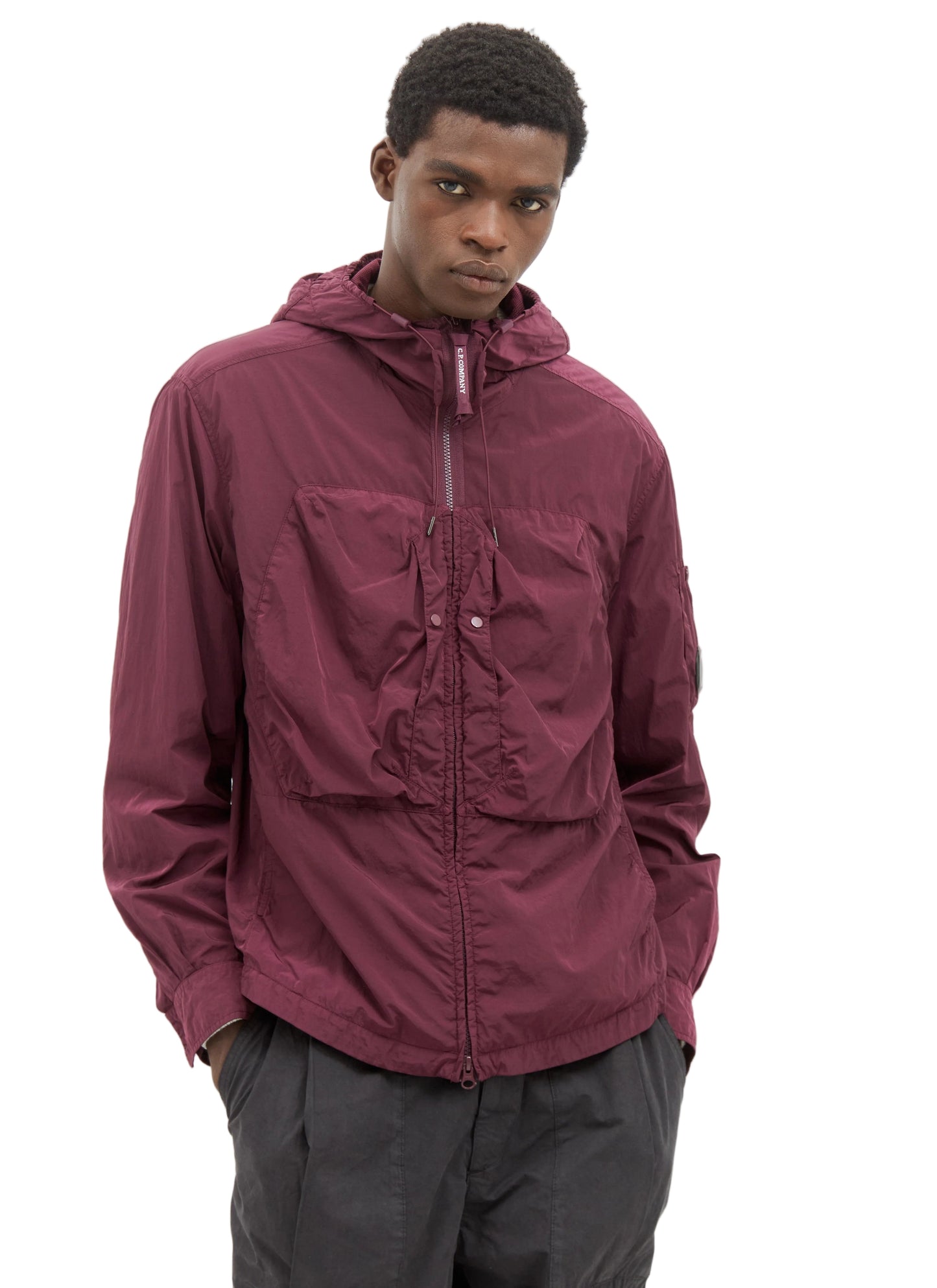 Cp Company Loose Fit 156A Chrome-R Hooded Lens Overshirt In Potent Purple