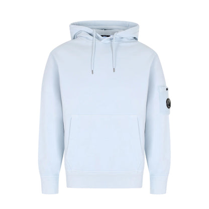 Cp Company 099A Brushed Emerised Resist Dyed Lens Hoodie In Starlight Blue