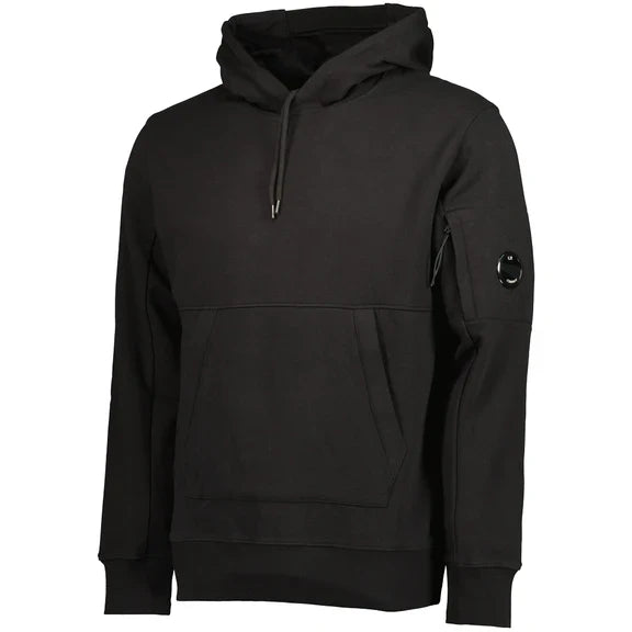 Cp Company 16cm Diagonal Raised Lens Overhead Hoodie In Black