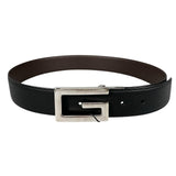 Load image into Gallery viewer, Gucci Square Leather Brown Black Belt Silver