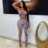 Load image into Gallery viewer, H. Couture leggings set (Wine multi)