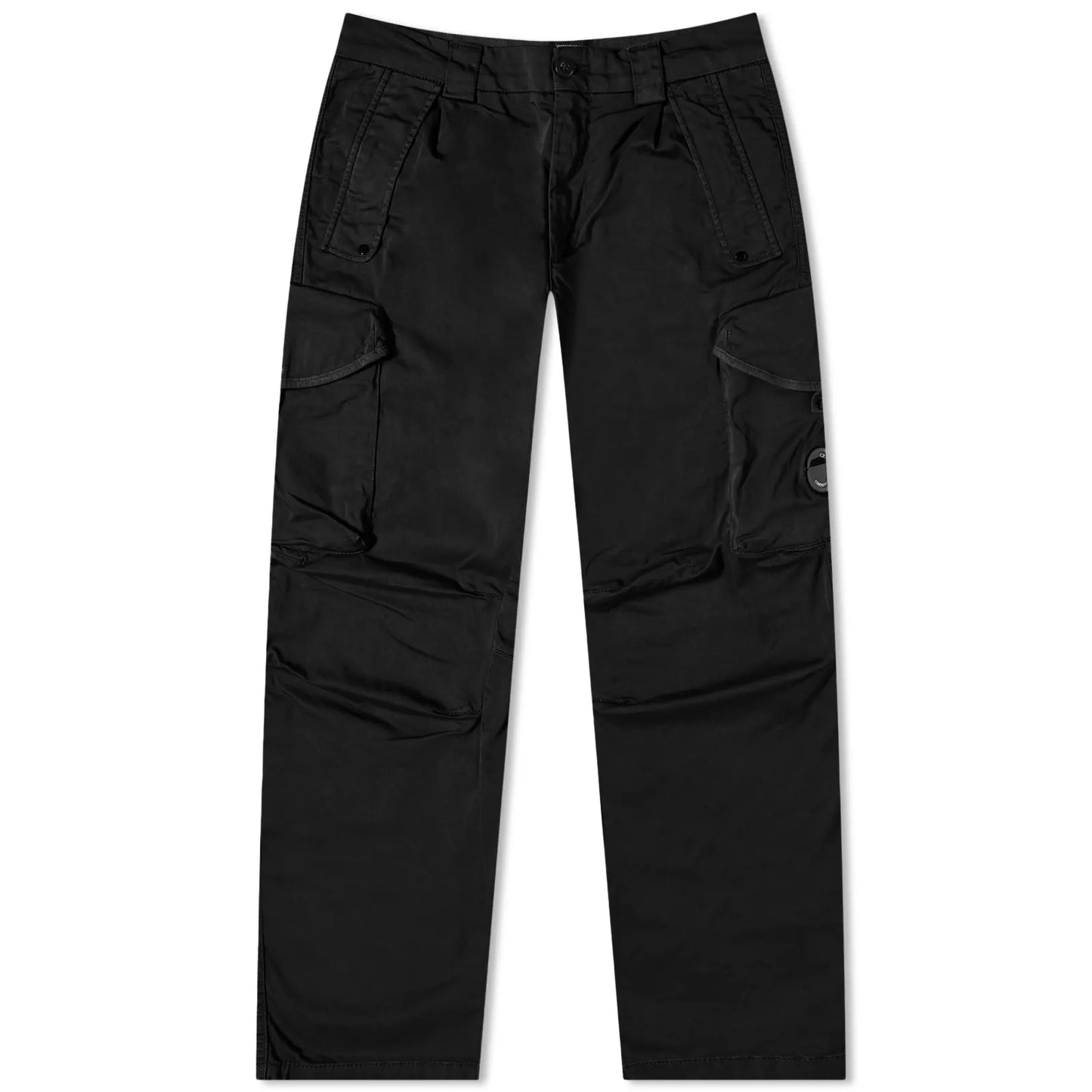 Cp Company 059A Stretch Sateen Loose Fit Lens Cargo Pants In Black