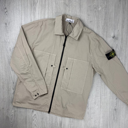 Stone Island Ripstop Zip Overshirt - Desert