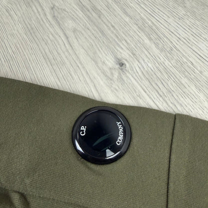 CP Company Raised Fleece Hoodie - Ivy Green
