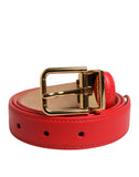 Load image into Gallery viewer, Dolce &amp; Gabbana Red Leather Gold Metal Buckle Cintura Belt