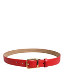 Load image into Gallery viewer, Dolce &amp; Gabbana Red Leather Gold Metal Buckle Cintura Belt
