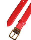 Load image into Gallery viewer, Dolce &amp; Gabbana Red Leather Gold Metal Buckle Cintura Belt