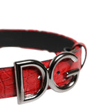 Load image into Gallery viewer, Dolce &amp; Gabbana Red Viscose Silver DG Logo Metal Buckle Belt