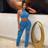 Load image into Gallery viewer, Kaoba knit pants set (Blue)