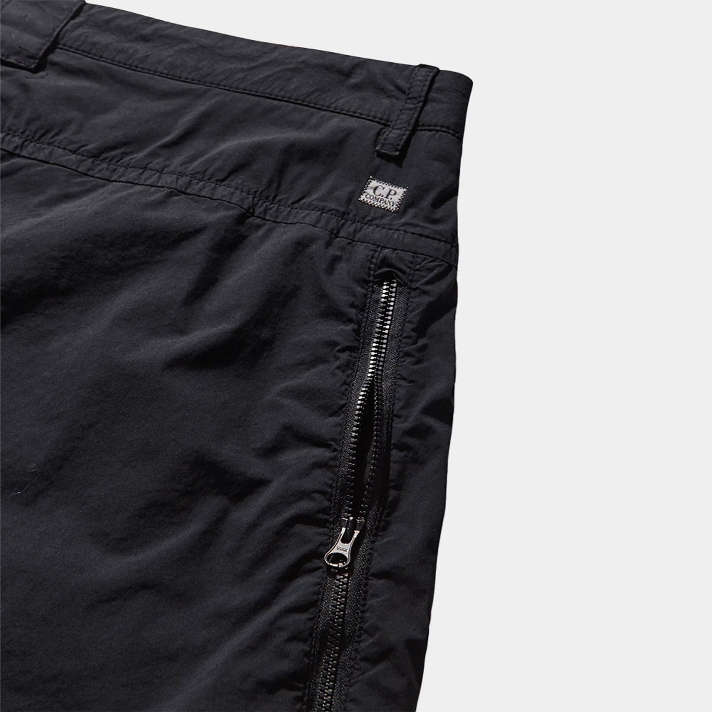 Cp Company 111A 50 Fili Lens Cargo Shorts In Black