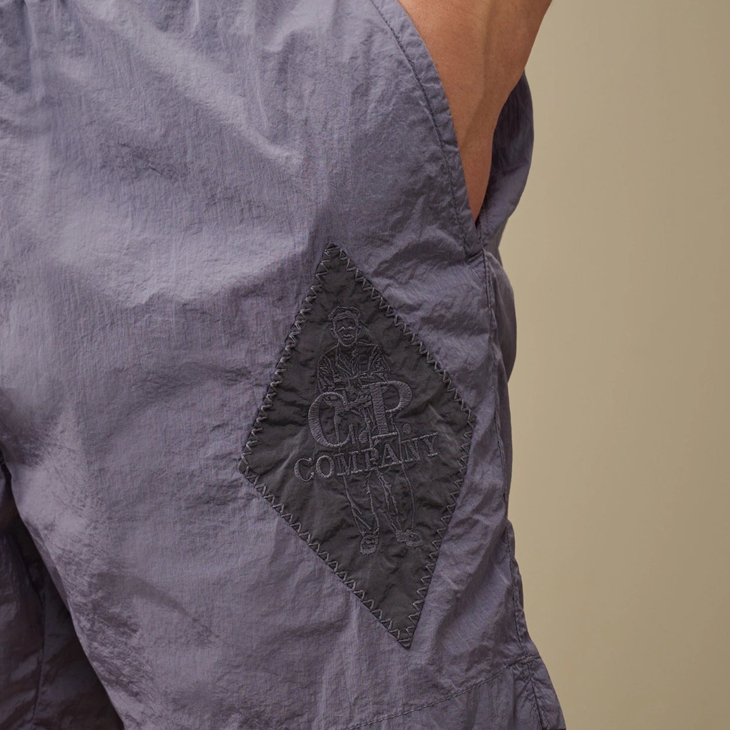 Cp Company Eco-Chrome British Sailor Swim Shorts In Lavender With Certilogo