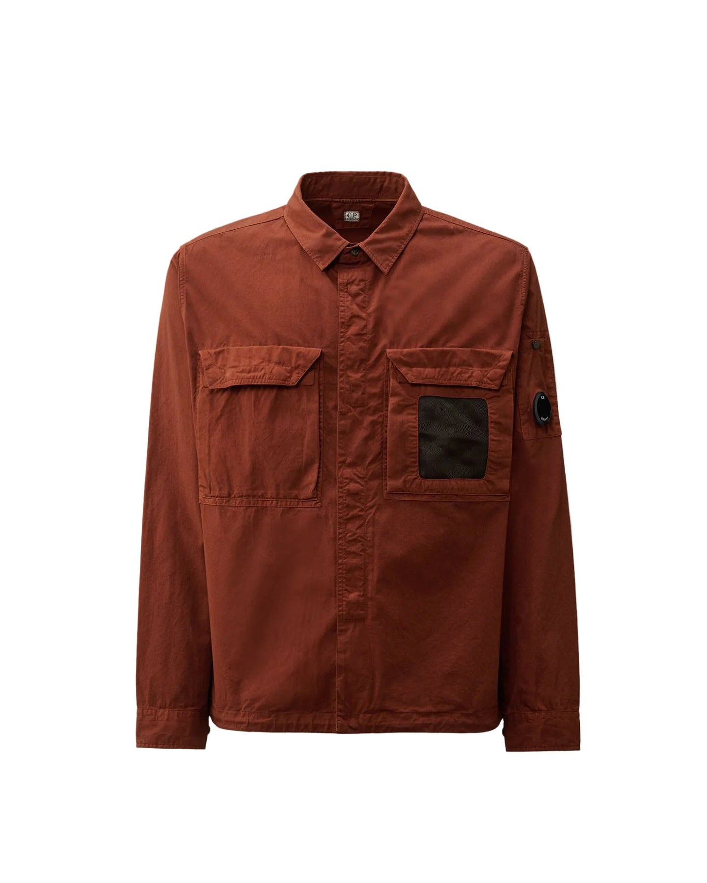 Cp Company 142A Organic Cotton Gabardine Overshirt In Sable