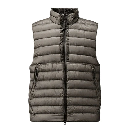 Cp Company 201A D.D Shell Lens Down Gilet In Smoked Pearl with Certilogo