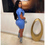 Load image into Gallery viewer, Nyza leather mini dress (Blue)