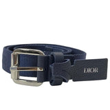Load image into Gallery viewer, Dior Belt Logo Jacquard Small Item Canvas Leather Navy Silver Hardware