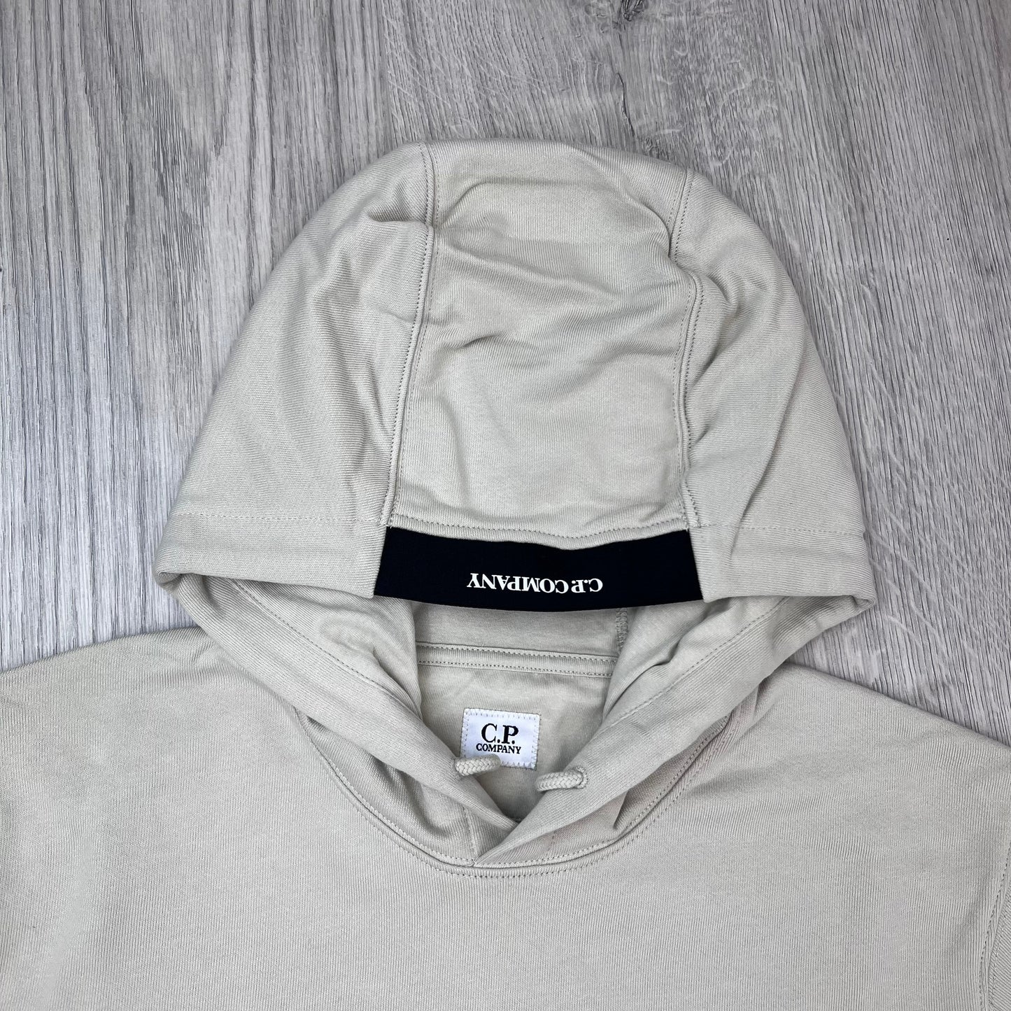 CP Company Raised Fleece Hoodie - Silver Birch