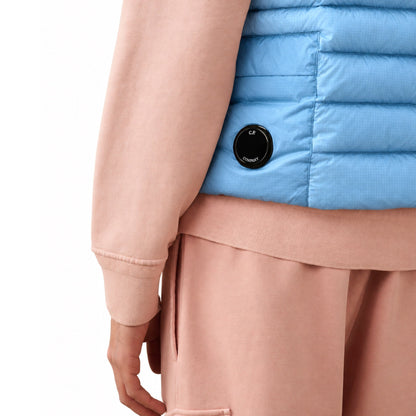 Cp Company 201A D.D Shell Lens Down Gilet In Pacific Coast with Certilogo